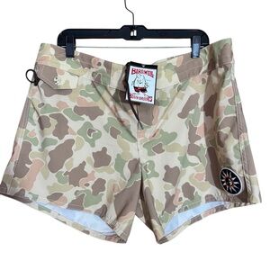 Birdwell Frog Skin Camo Board Shorts in Tan, Green, Brown